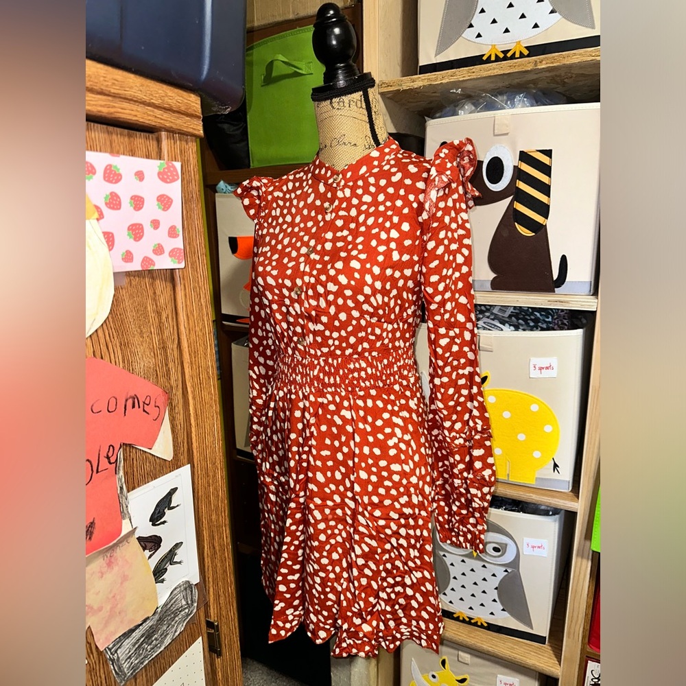 ♥️🎈NWT RED WHITE POLKADOT DRESS - Picture 7 of 15